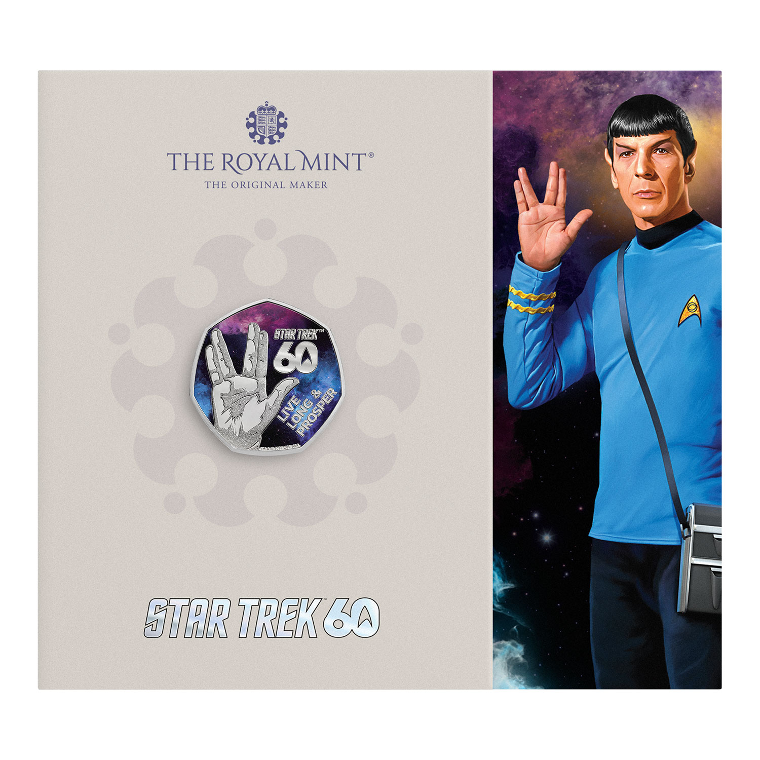 60 Years of Star Trek - Live Long and Prosper 2026 UK 50p Brilliant Uncirculated Colour Coin