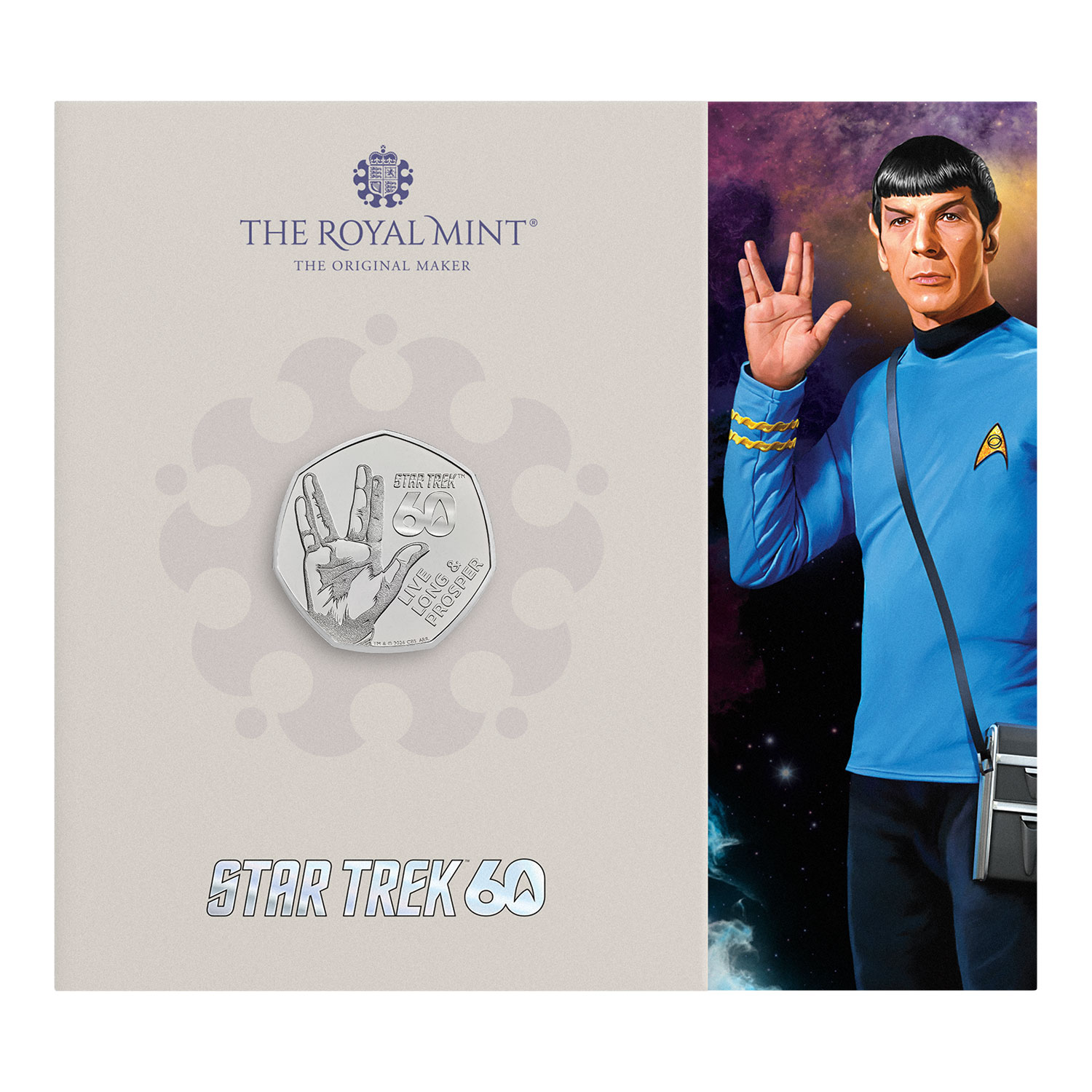 60 Years of Star Trek - Live Long and Prosper 2026 UK 50p Brilliant Uncirculated  Coin