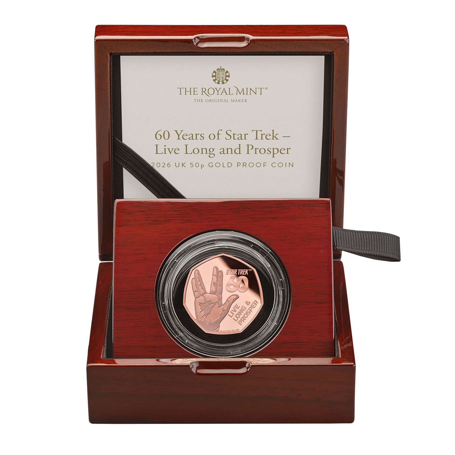 60 Years of Star Trek - Live Long and Prosper 2026 UK 50p Gold Proof Coin