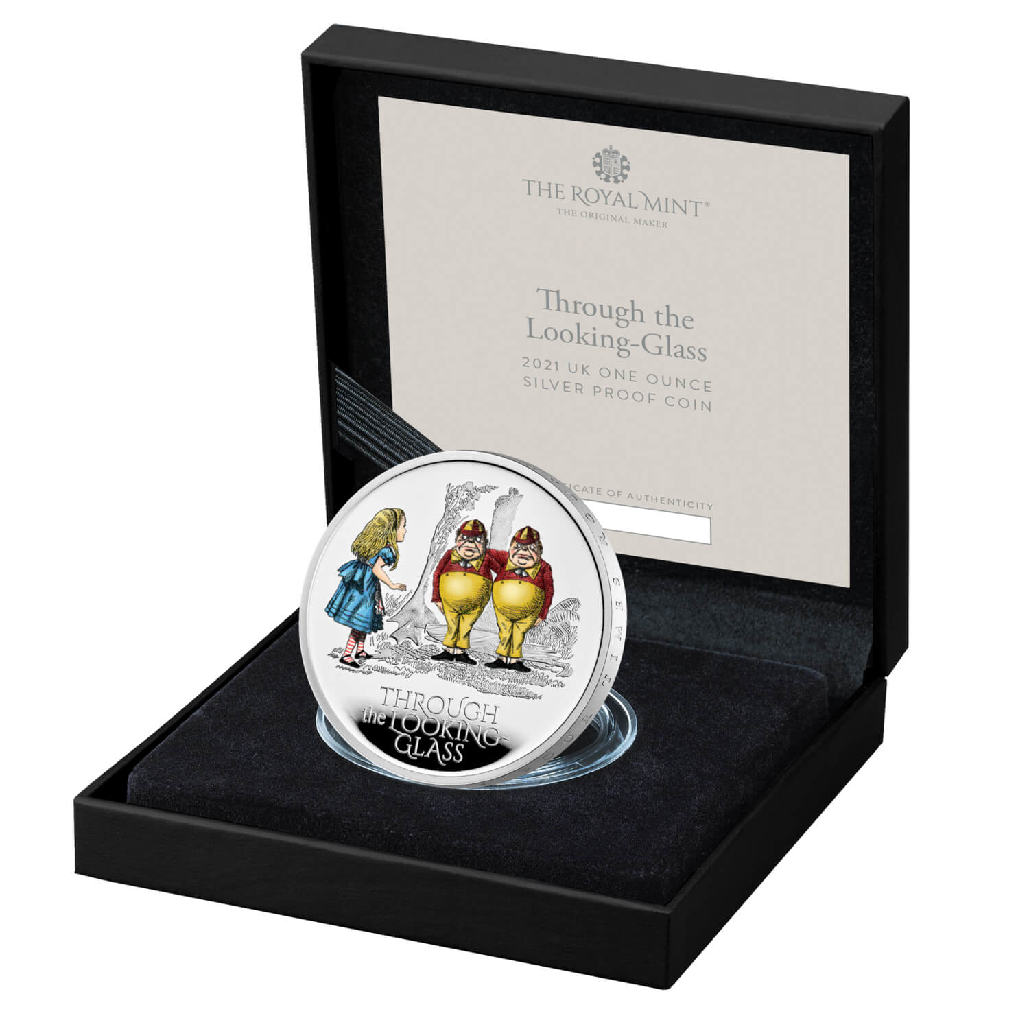 Through the Looking-Glass 2021 UK One Ounce Silver Proof Colour Coin 