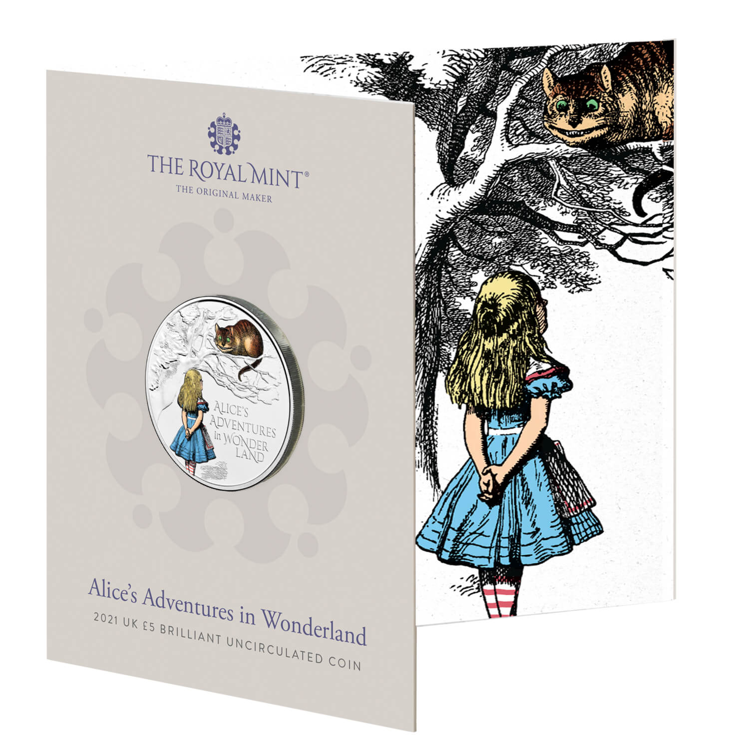 Alice's Adventures in Wonderland 2021 UK £5 Brilliant Uncirculated  Colour Coin