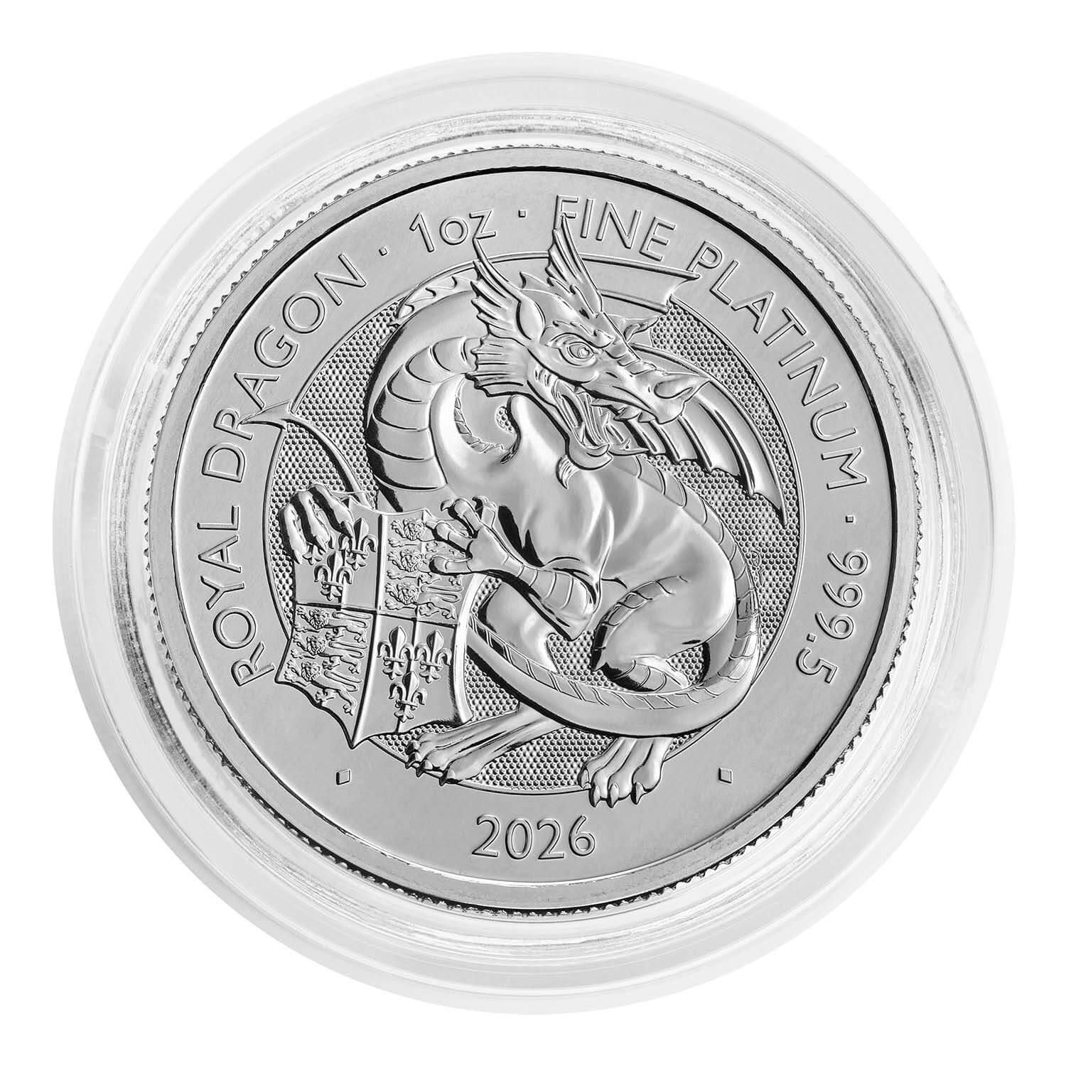 The Royal Tudor Beasts 2026 Royal Dragon 1oz Platinum Bullion Coin