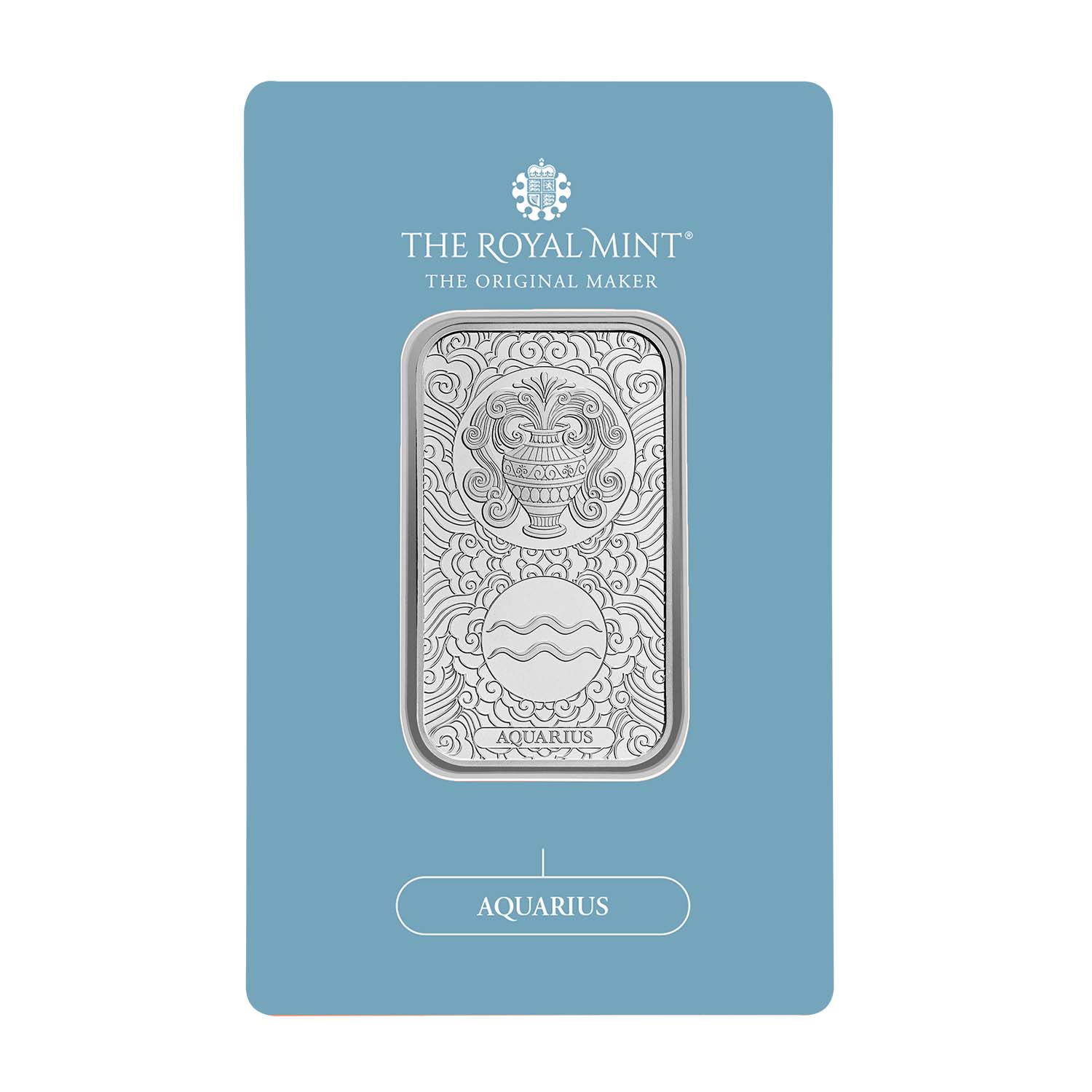 Zodiac Aquarius 1oz Silver Bullion Minted Bar