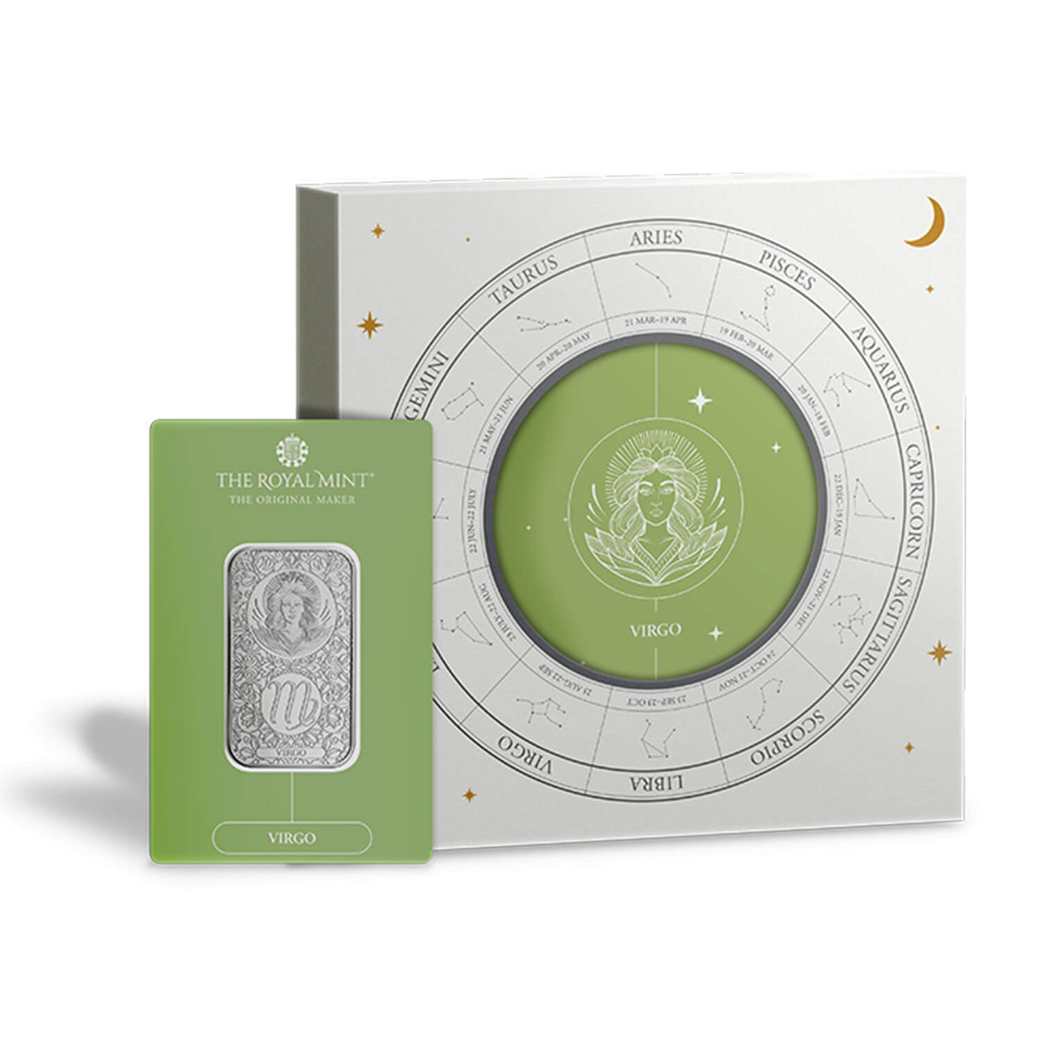 Zodiac Virgo 1oz Silver Bullion Minted Bar With Gift Box