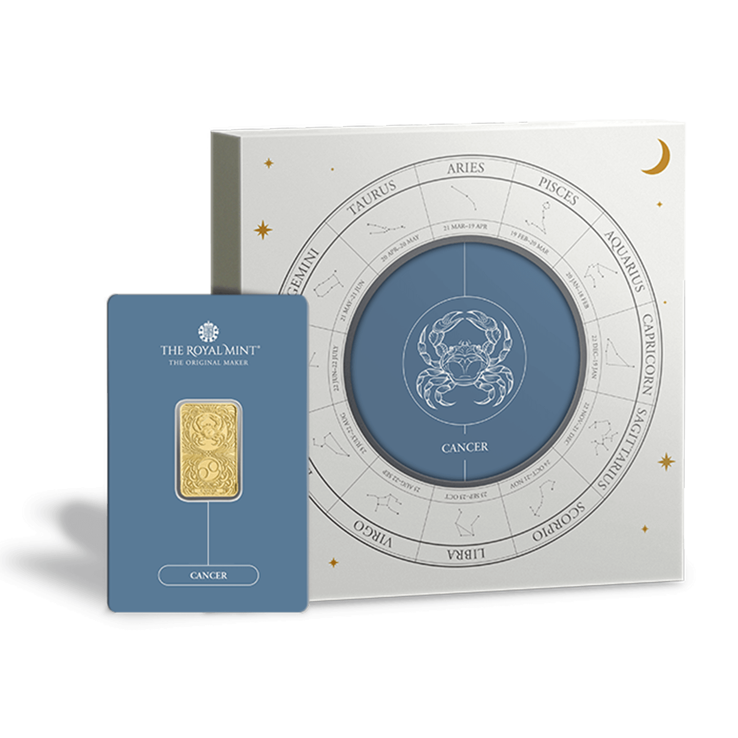Zodiac Cancer 5g Gold Bullion Minted Bar With Gift Box