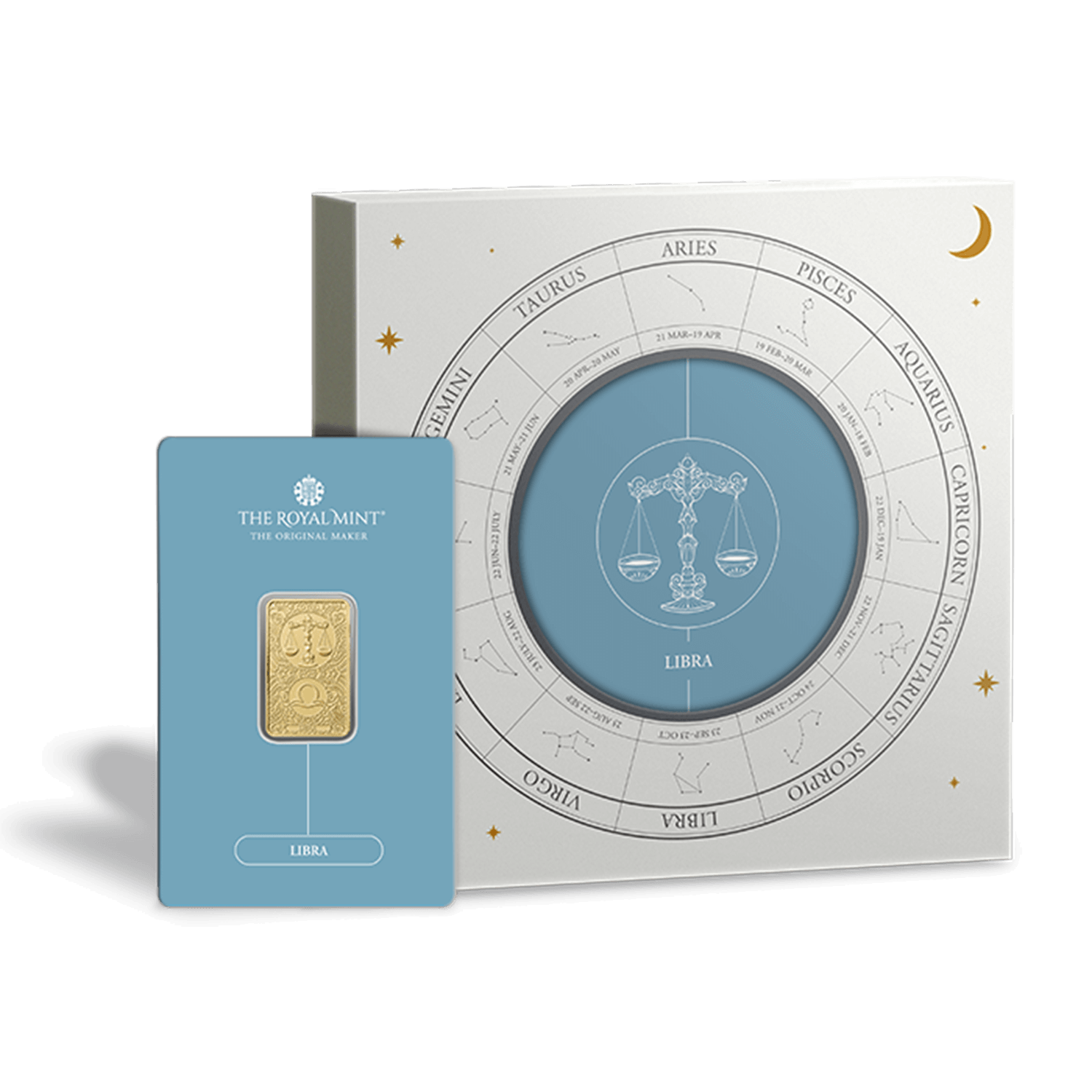 Zodiac Libra 5g Gold Bullion Minted Bar With Gift Box