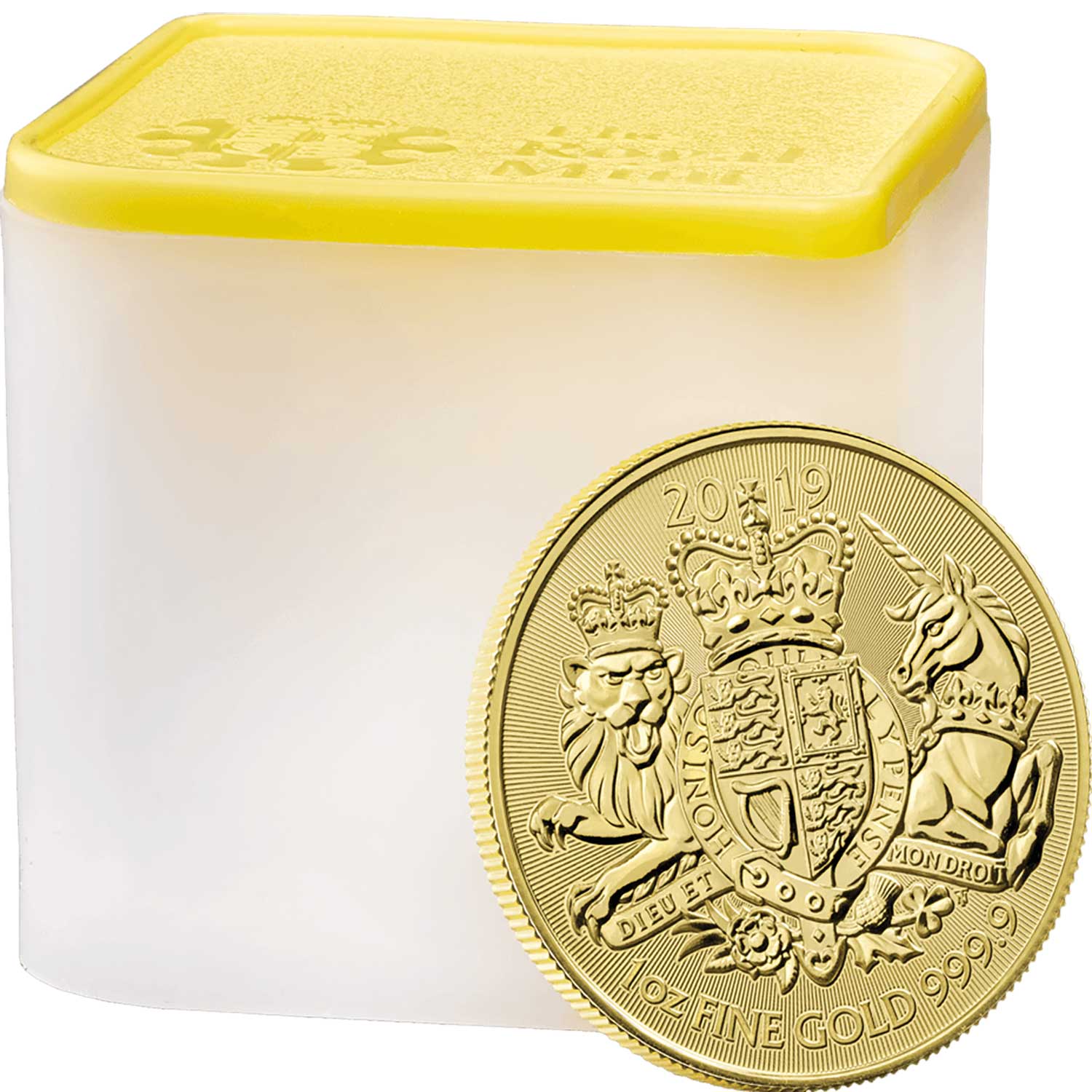 The Royal Arms 2019 1 oz Gold Bullion Ten Coin Tube