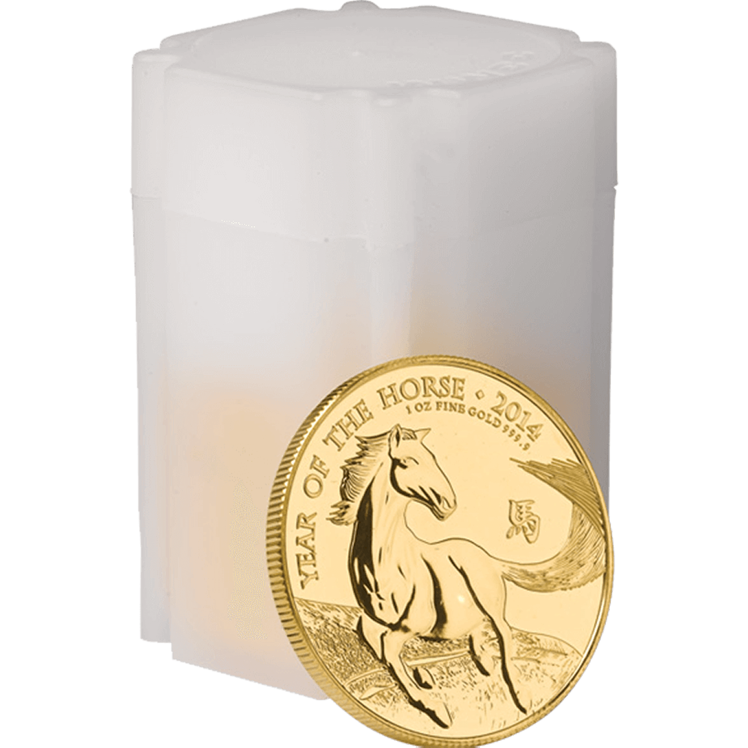 Lunar 2014 Year of the Horse 1 oz Gold Ten Coin Tube