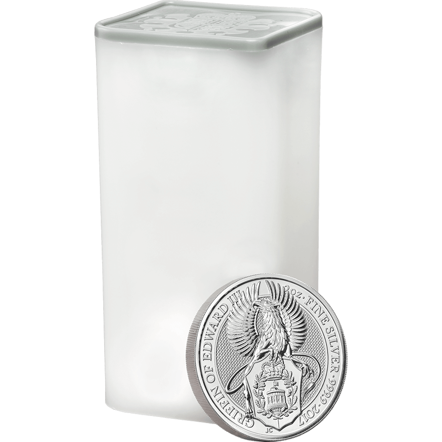 The Queen's Beasts 2017 The Griffin 2 oz Silver Ten Coin Tube