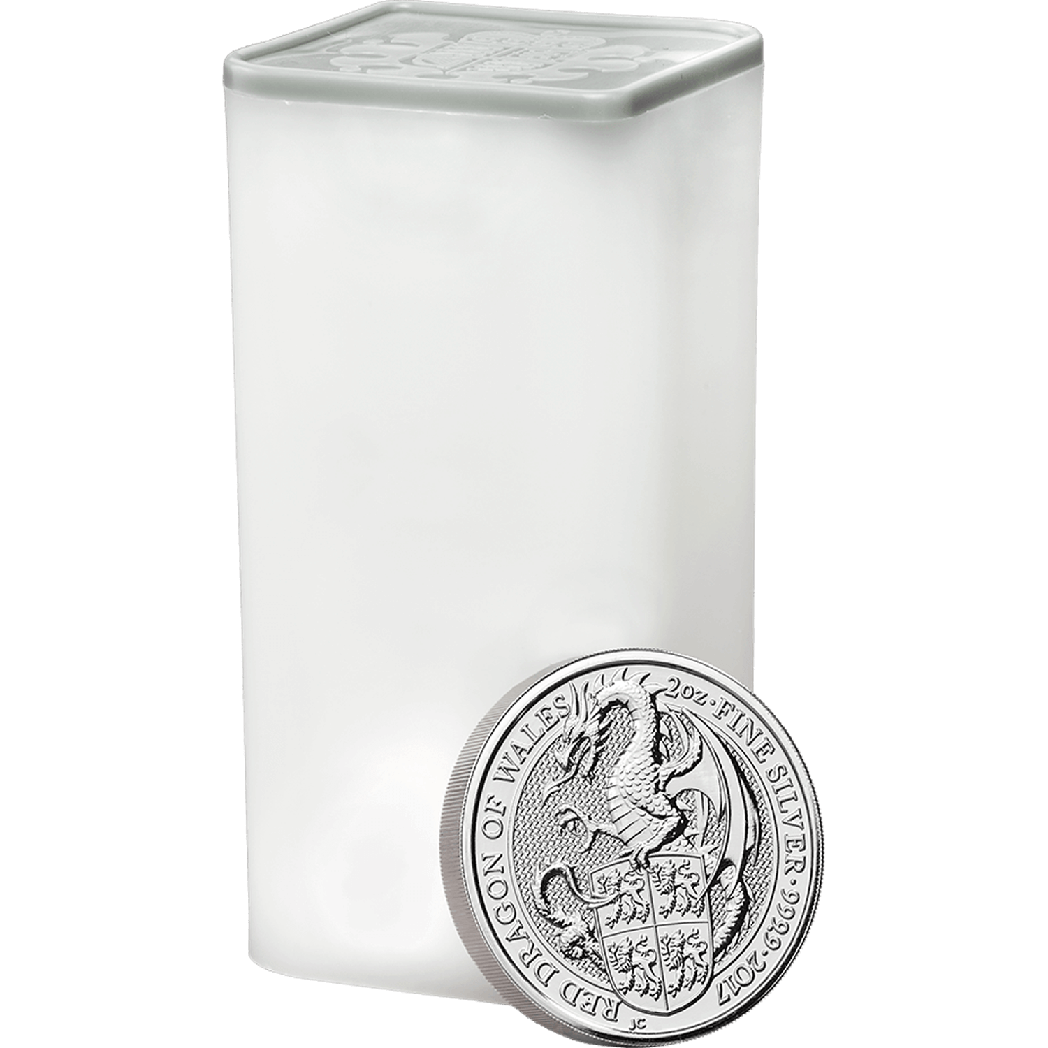 The Queen's Beasts 2017 The Dragon 2 oz Silver Ten Coin Tube