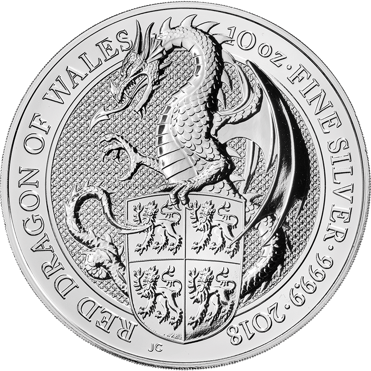 The Queens Beasts 2018 Red Dragon 10 oz Silver Coin