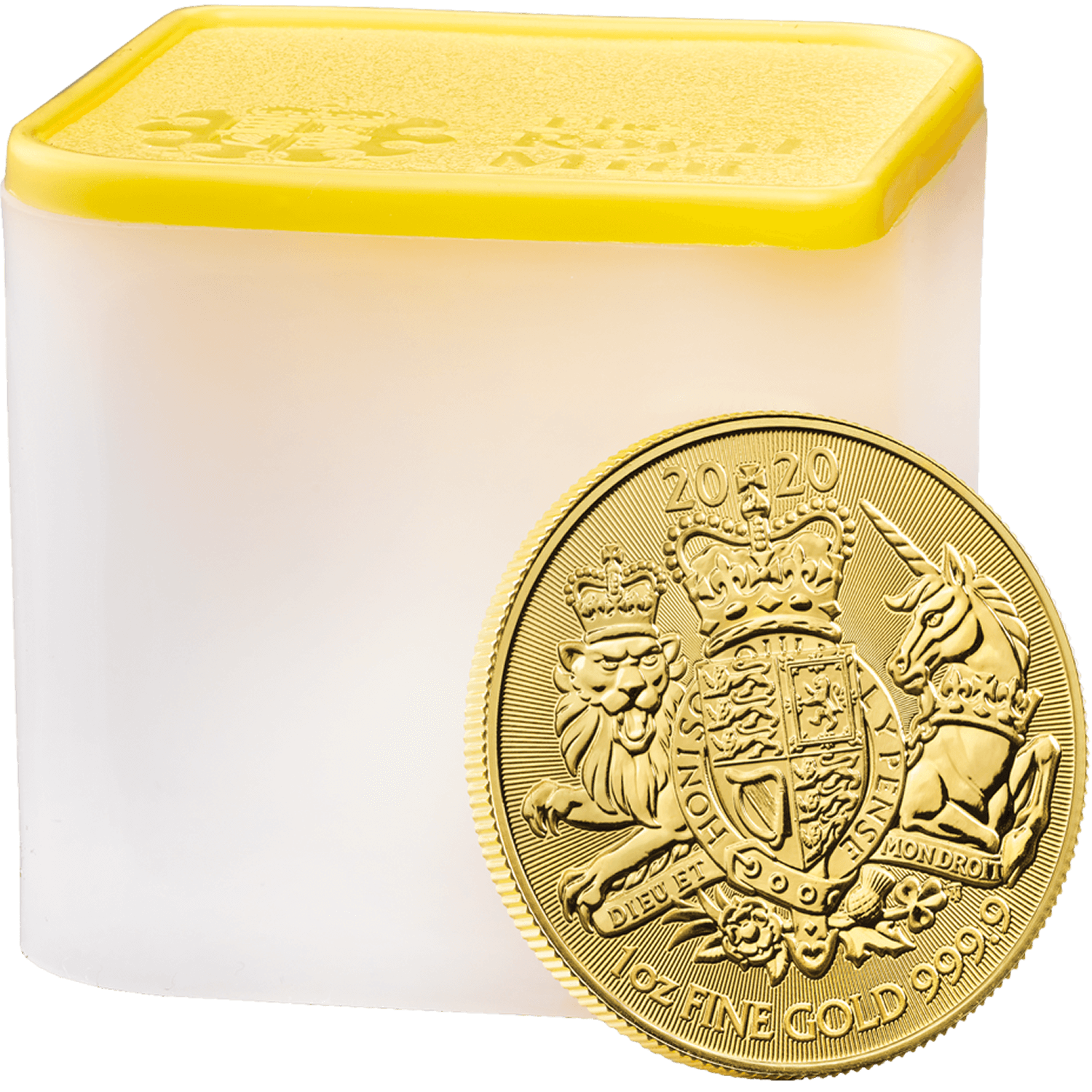 The Royal Arms 2020 1oz Gold Ten Bullion Coin Tube