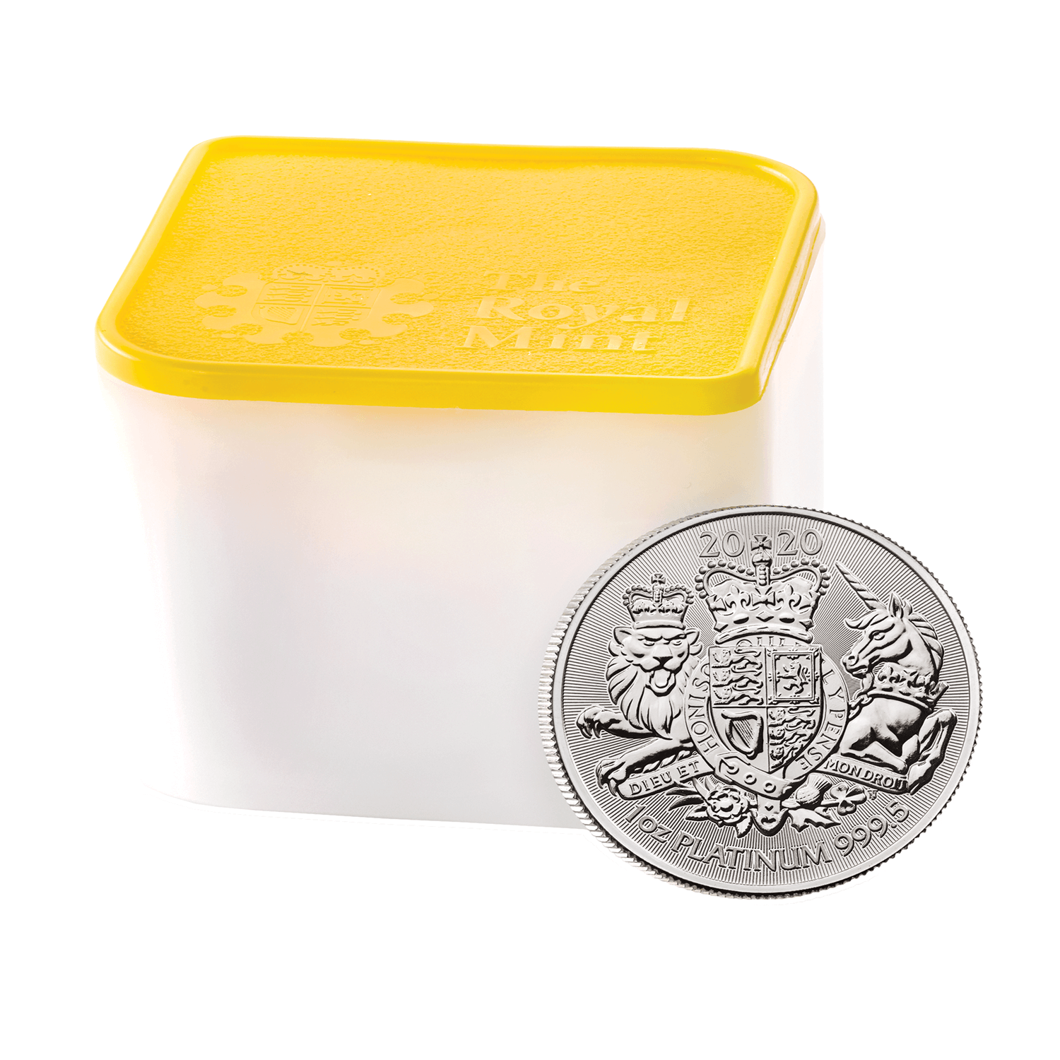 The Royal Arms 2020 1oz Platinum Ten Bullion Coin Tube