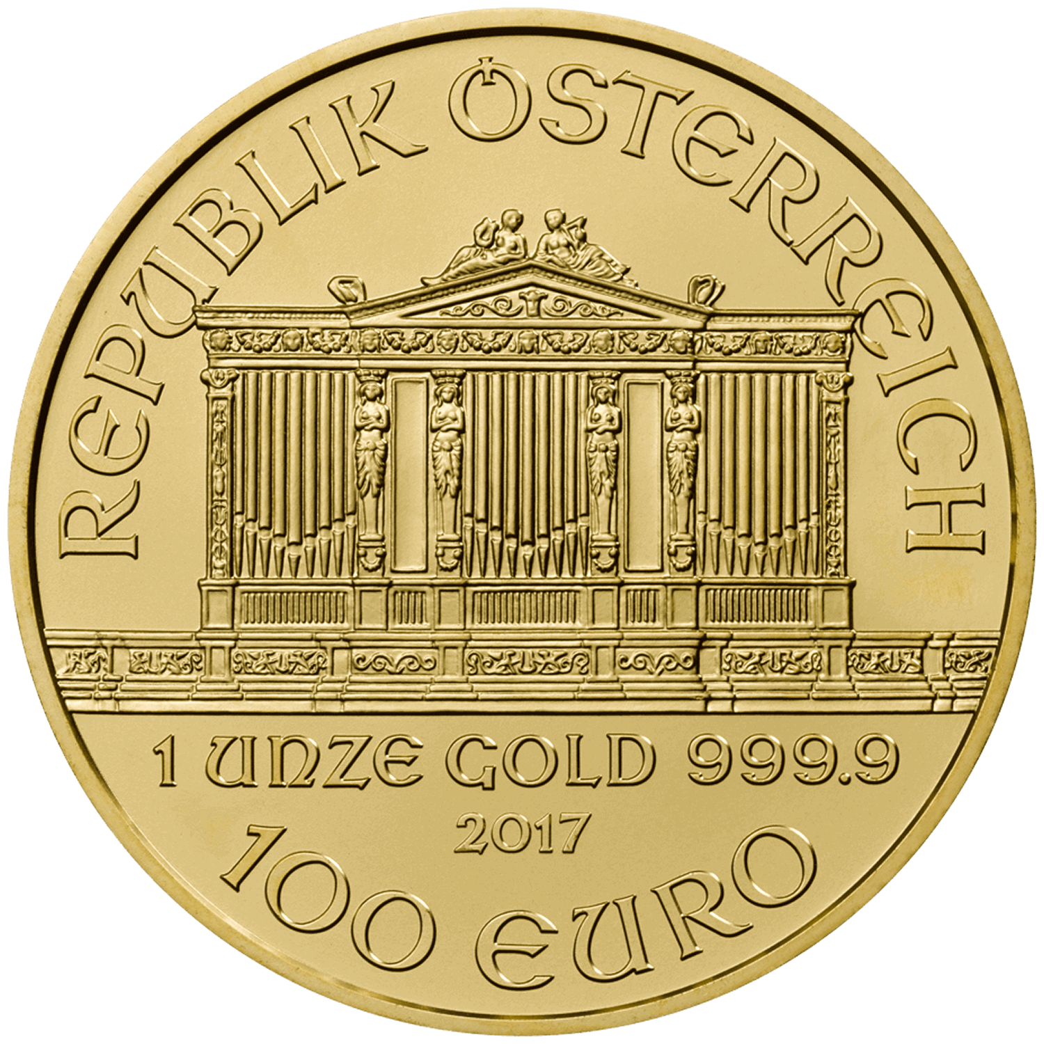 Austrian Philharmonic 2017 1 oz Gold Coin