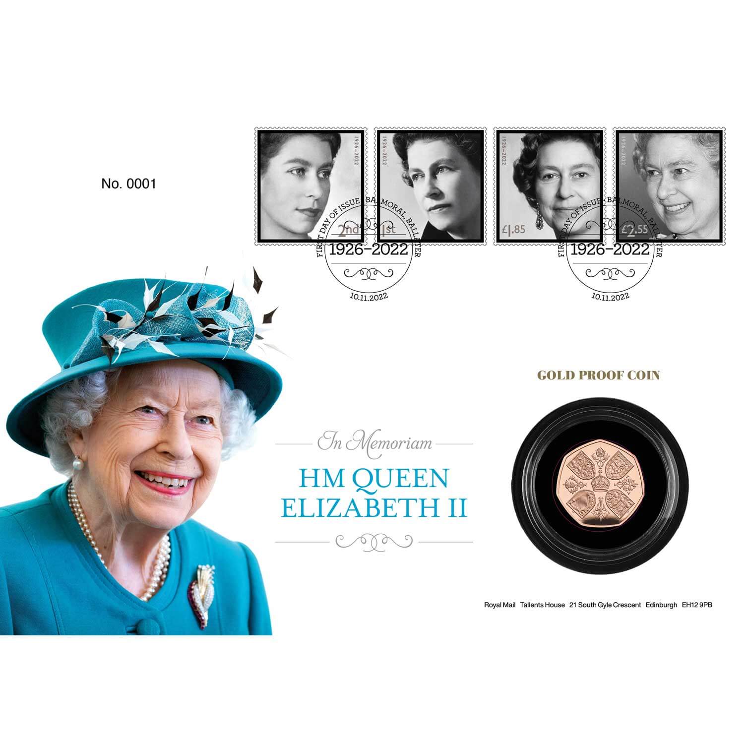 Her Majesty The Queen Gold Proof 50p Coin Cover