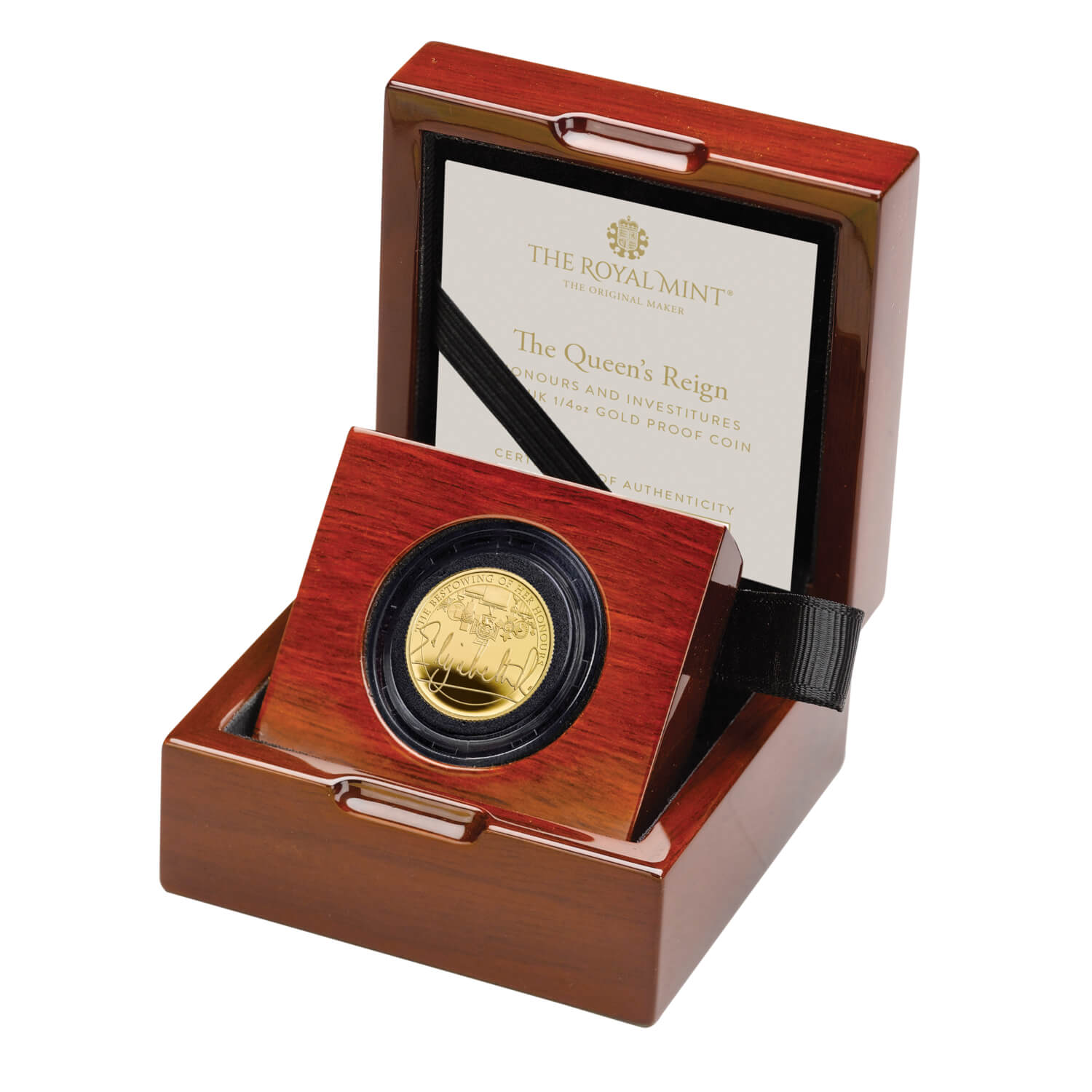 The Queen's Reign Honours and Investitures 2022 UK 1/4oz  Gold Proof Coin 