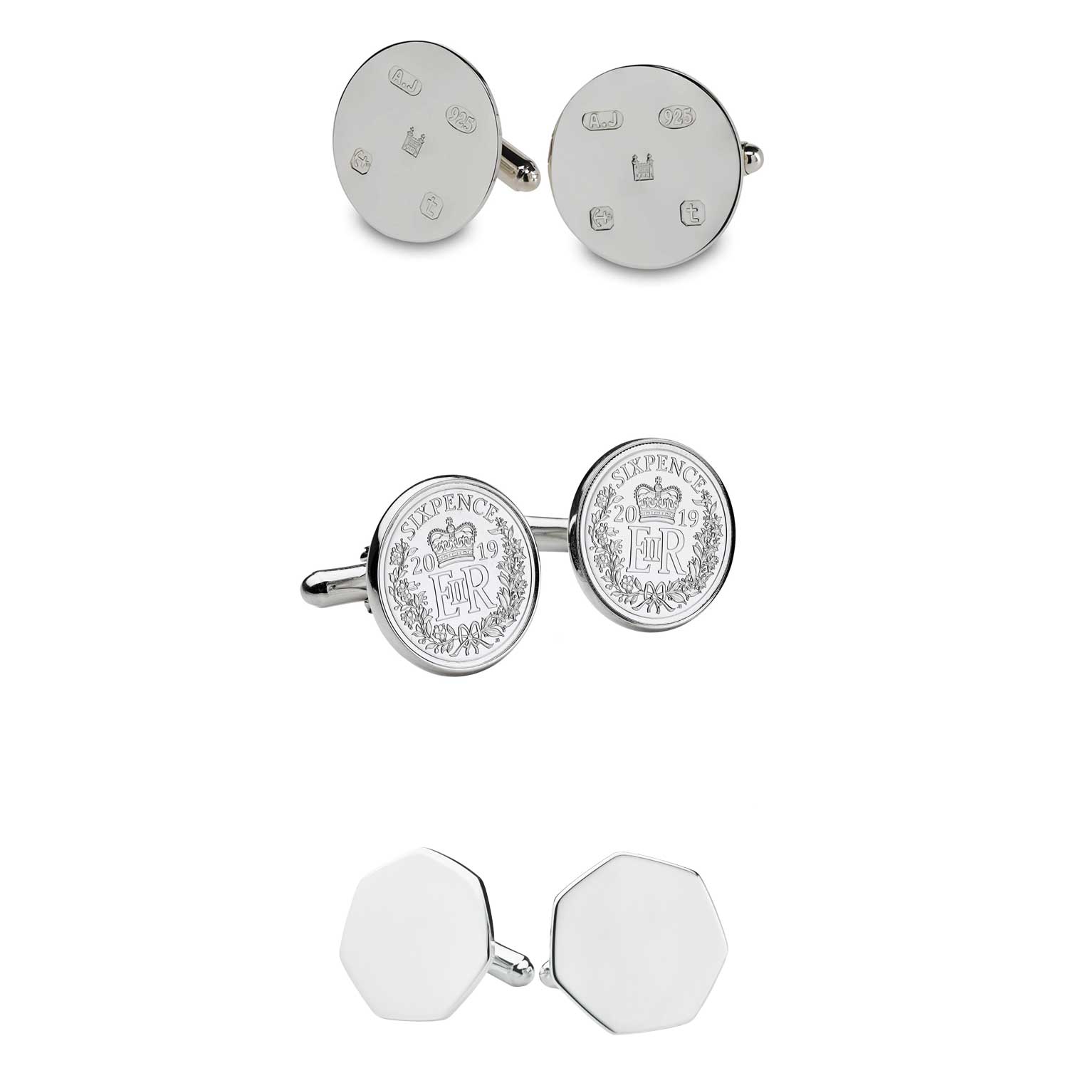 Sterling Silver Cufflinks Collection (Gift Set of 3)