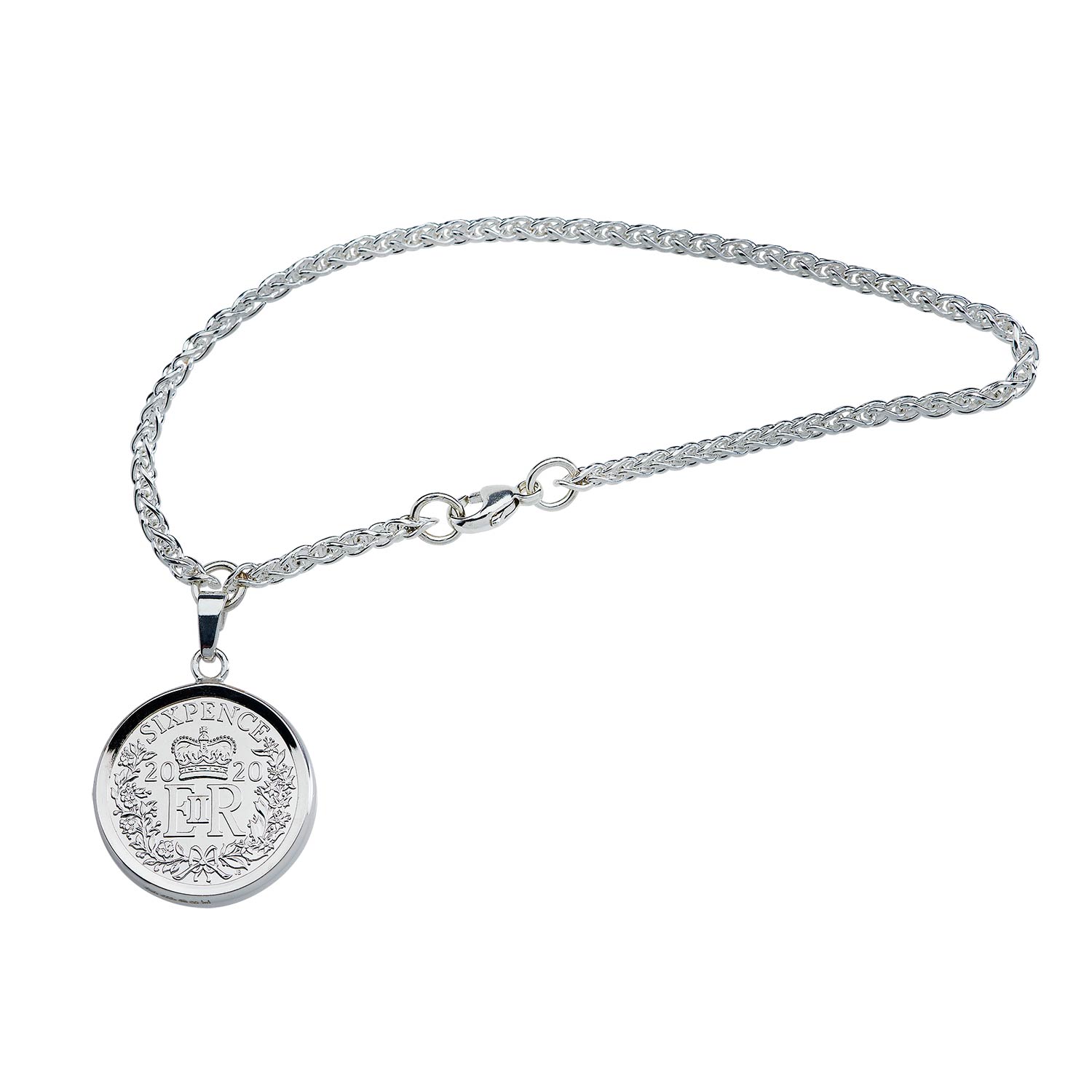 Sterling Silver 2020 Sixpence Charm Bracelet