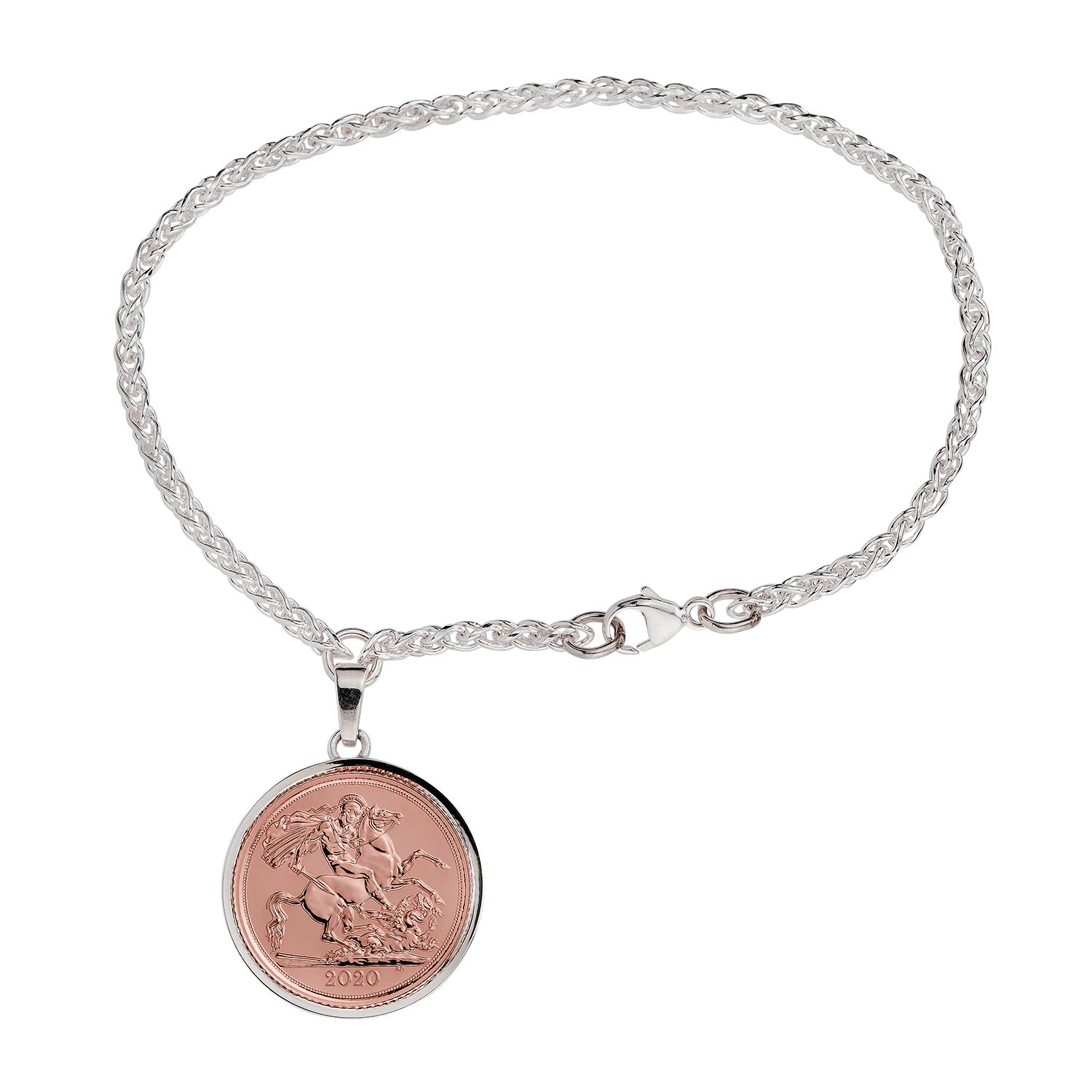 Sterling Silver 2020 Half Sovereign Charm Bracelet