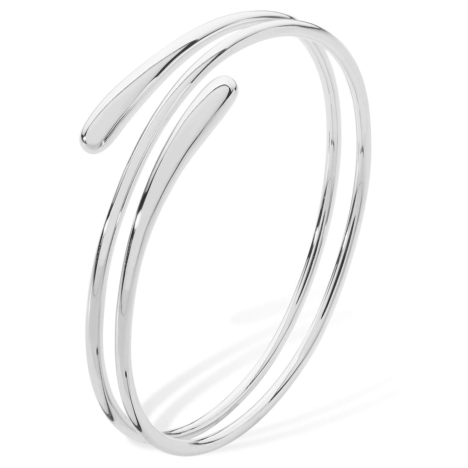 Sterling Silver Coil Drop Bangle