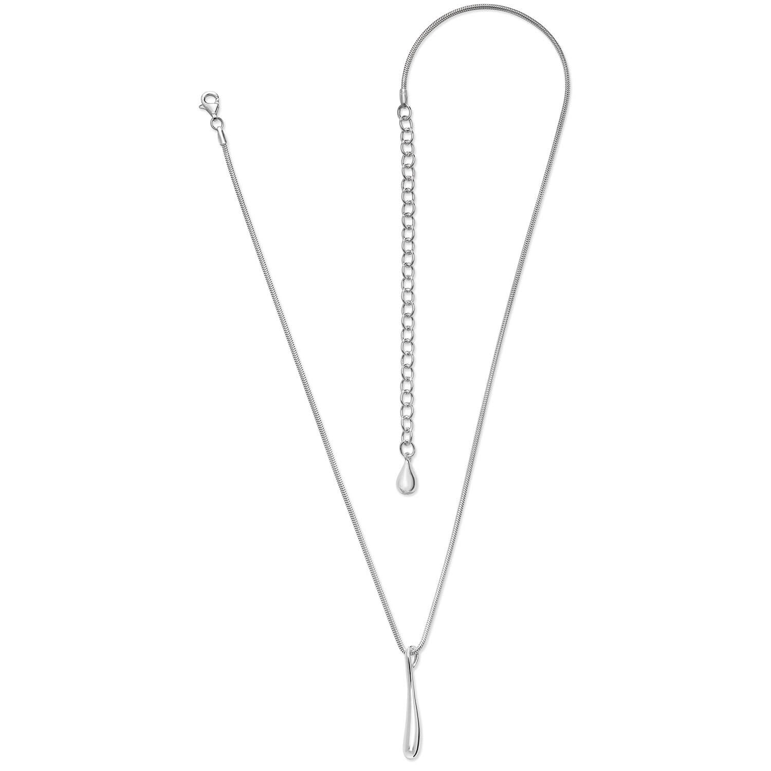 Sterling Silver Single Drop Pendant Necklace