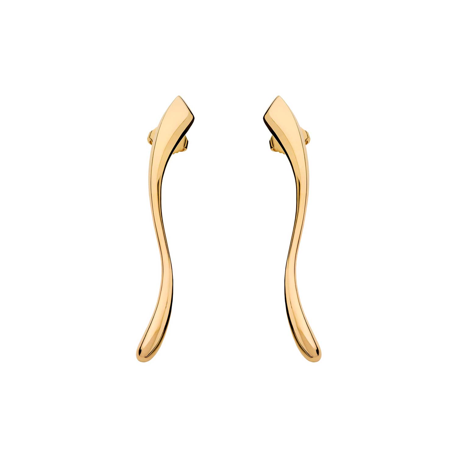 Molten Ingot 18 Carat Gold Drop Earrings