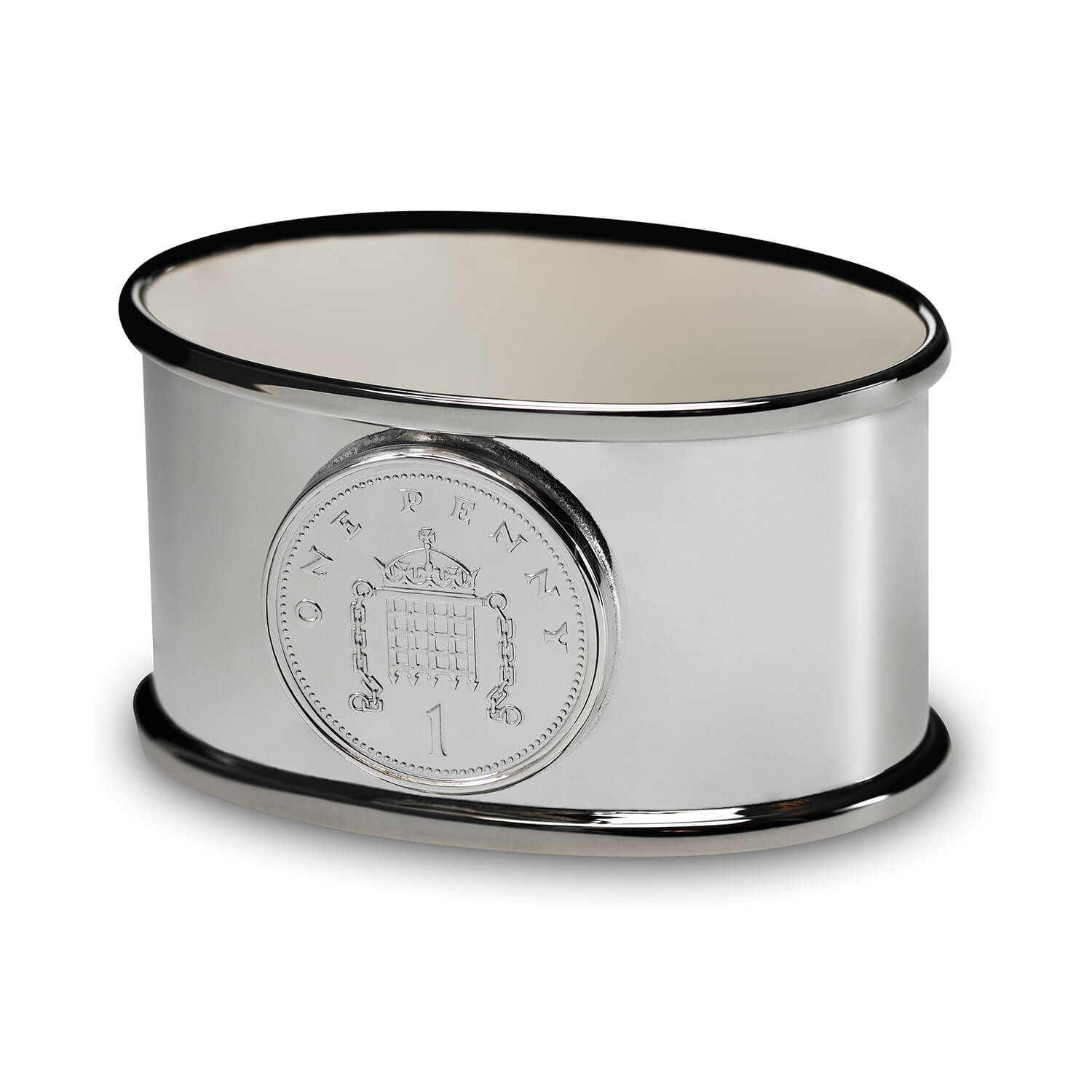 Oval Napkin Ring with Silver Penny