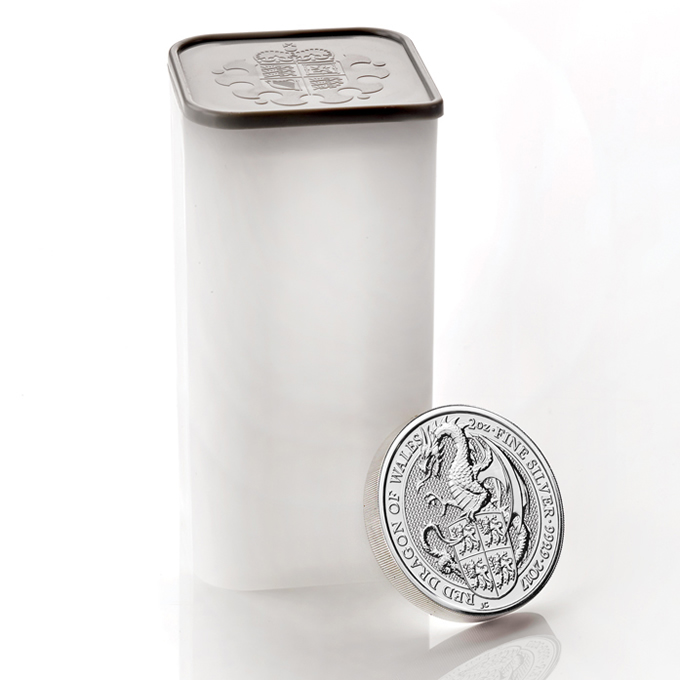 The Queen's Beasts 2017 - The Dragon Two Ounce Silver Bullion Ten Coin Tube