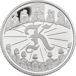 King Arthur 2018 UK 10p Silver Proof in Acrylic Block 