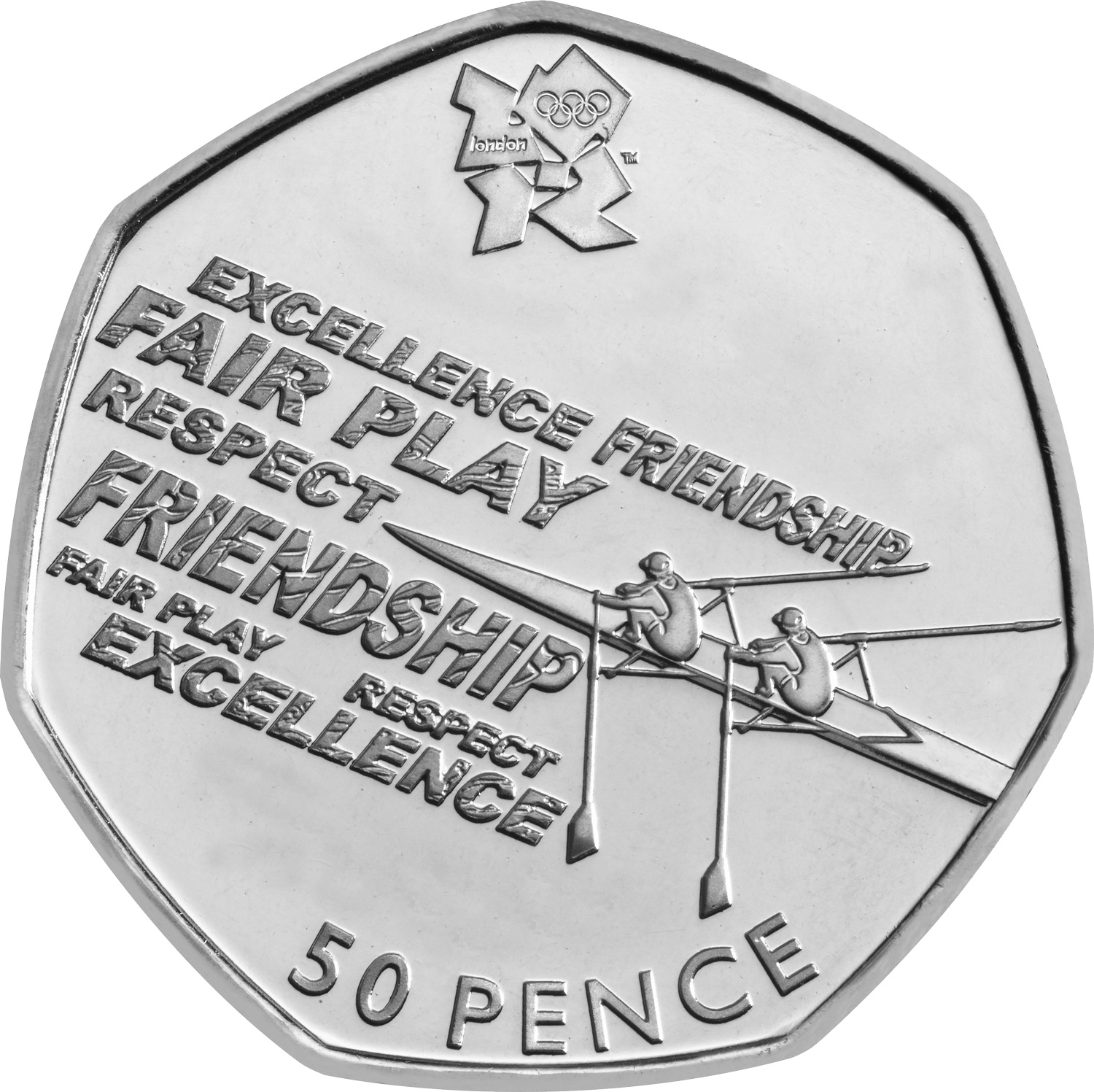 2011 Elizabeth II London Olympic Rowing 50p Coin