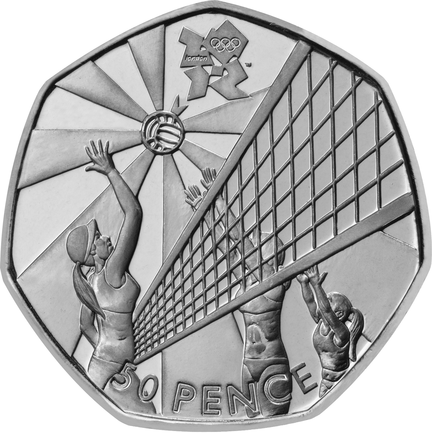 2011 Elizabeth II London Olympic Volleyball 50p Coin