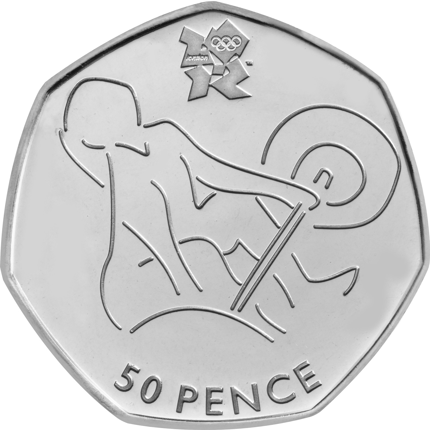 2011 Elizabeth II London Olympic Weightlifting 50p Coin