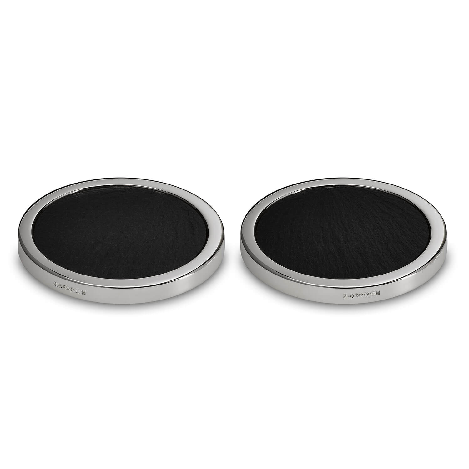 Welsh Slate & Sterling Silver 2 Piece Coaster Set