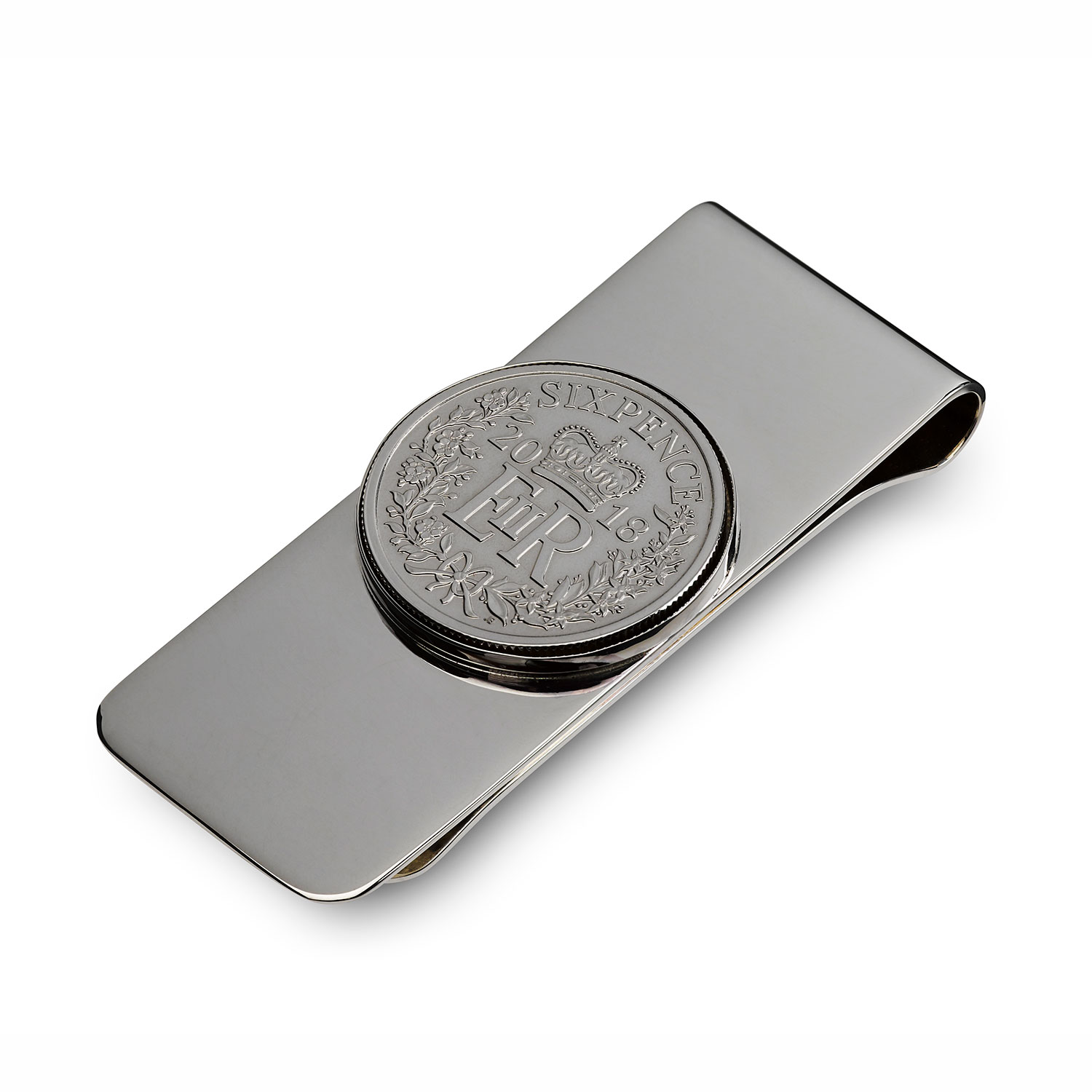Sterling Silver Six Pence 2018 Money Clip