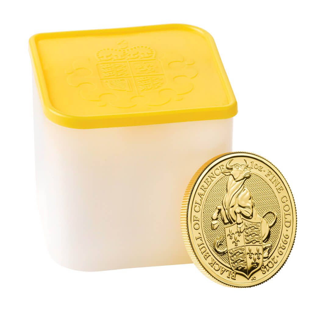 The Queen's Beasts 2018 – Black Bull – 1 oz Gold Bullion Ten Coin Tube