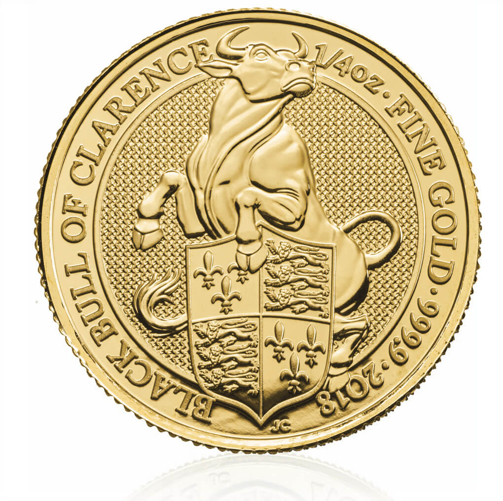 The Queen's Beasts 2018 – Black Bull – 1/4 oz Gold Bullion Coin