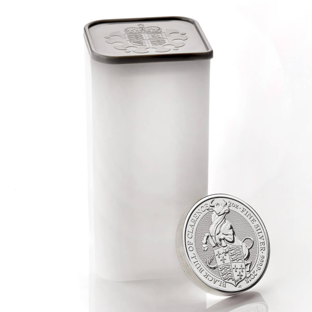 The Queen's Beasts 2018 – Black Bull – Two oz Silver Bullion Ten Coin Tube