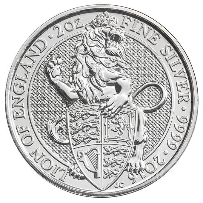 The Queen's Beasts 2016 - The Lion Two Ounce Fine Silver Bullion Coin