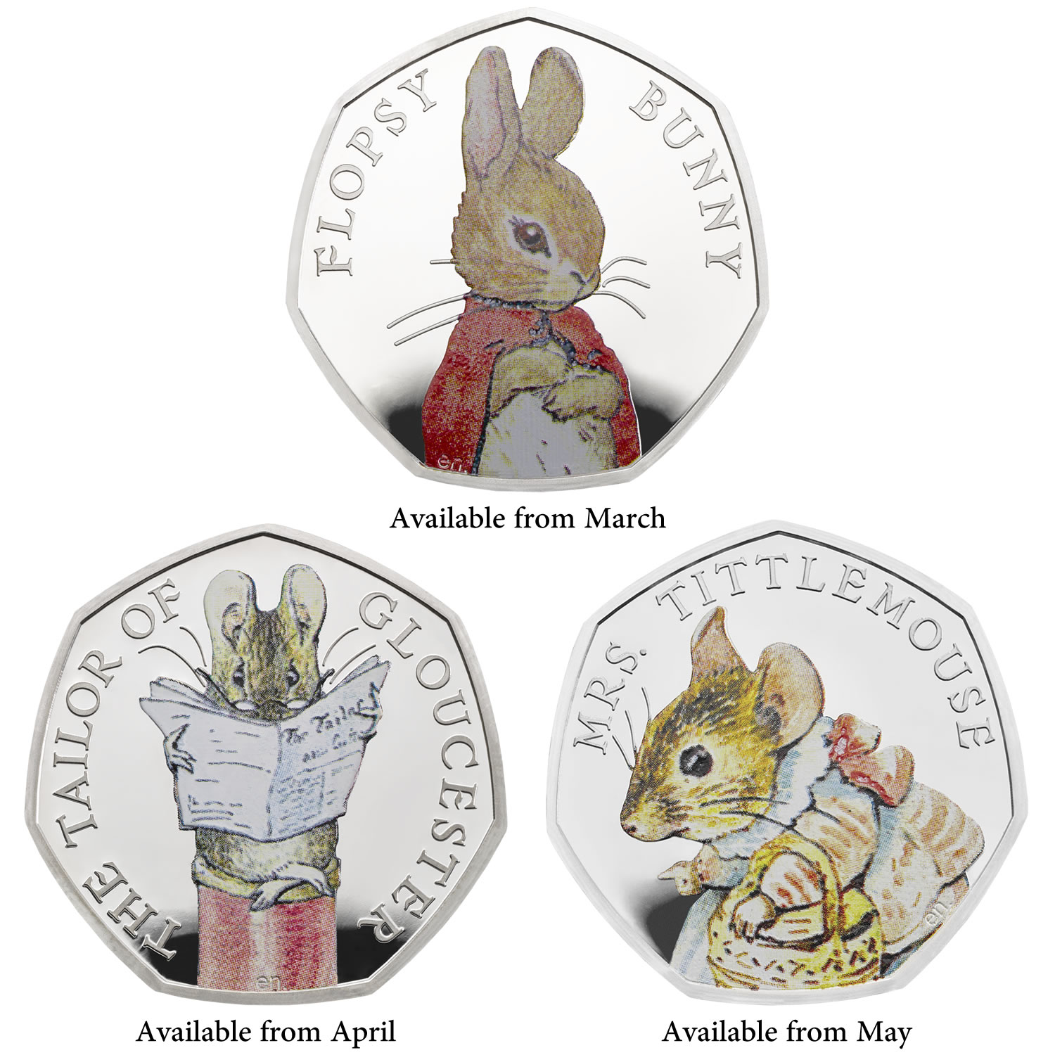Beatrix Potter 2018 UK 50p Silver Proof 3-Coin Series