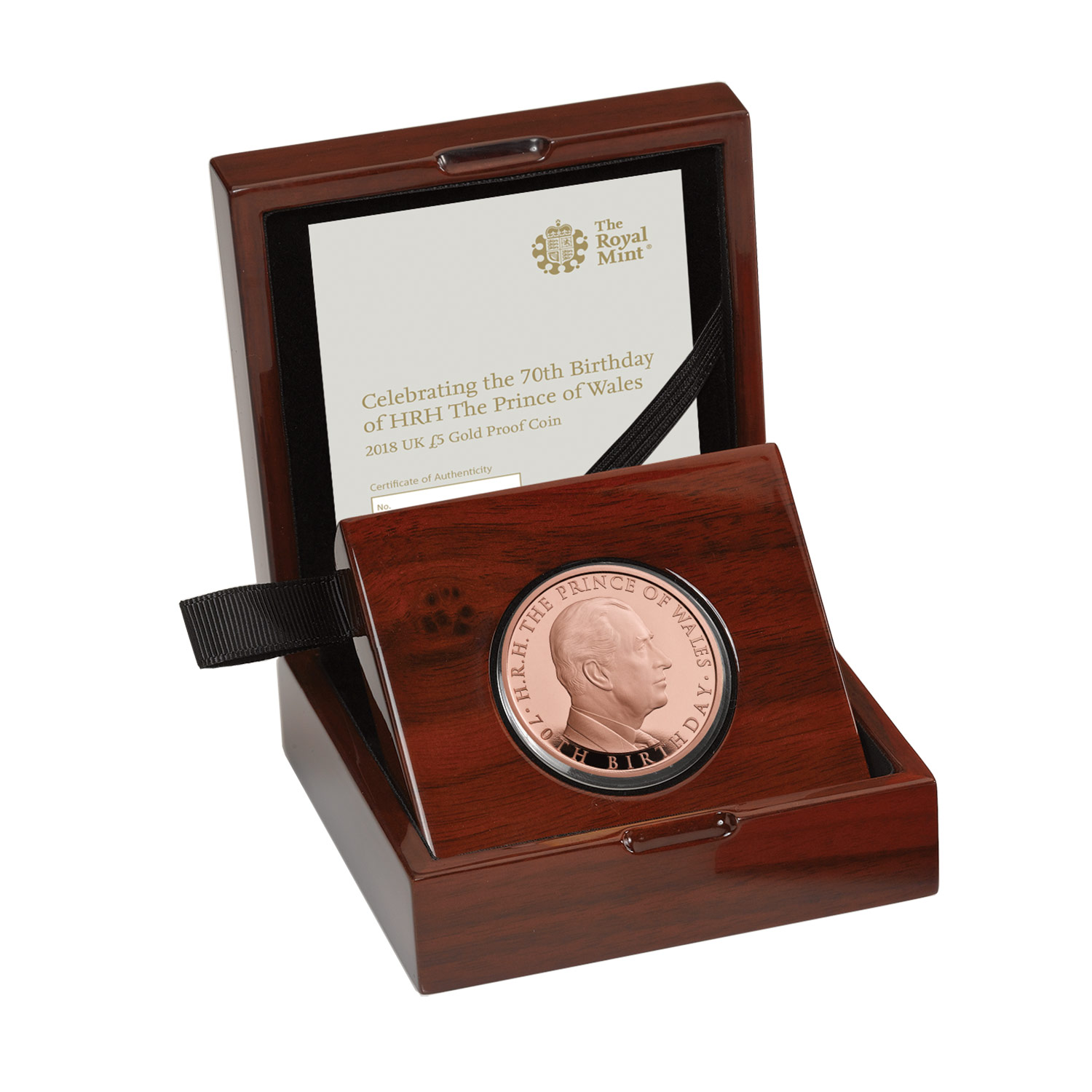 The 70th Birthday of HRH the Prince of Wales 2018 UK £5 Gold Proof Coin 