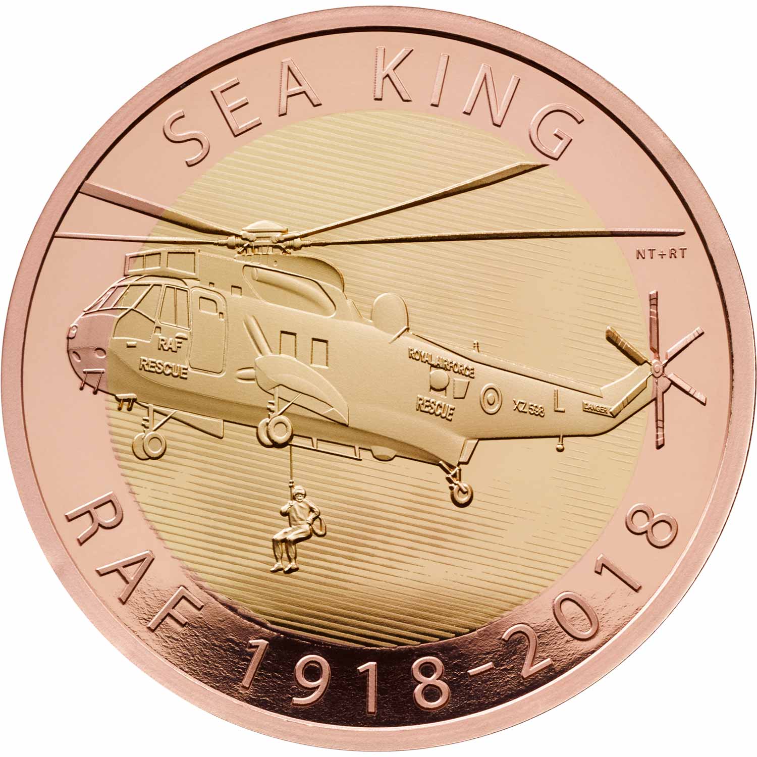 RAF Centenary Sea King 2018 UK £2 Gold Proof Coin