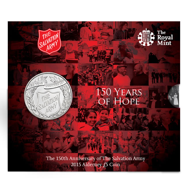 The 150th Anniversary of the Salvation Army 2015 Alderney £5 Brilliant Uncirculated Coin