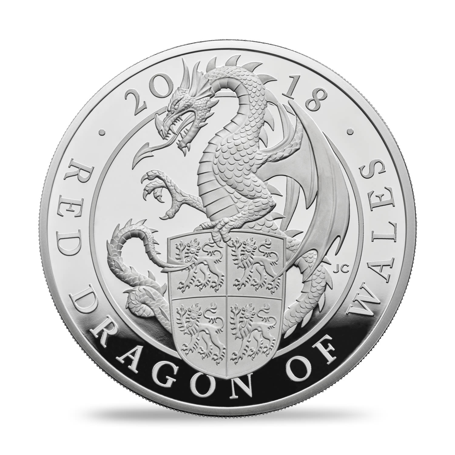 The Queen's Beasts The Red Dragon of Wales 2018 UK Ten-Ounce Silver Proof Coin