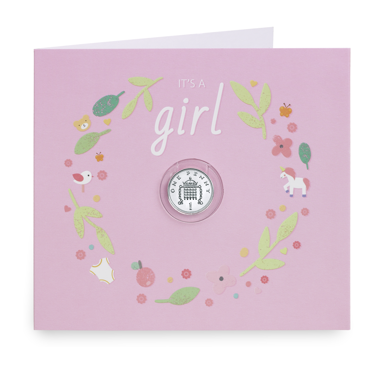 Baby Girl 2018 Silver Penny Gift Card Presentation