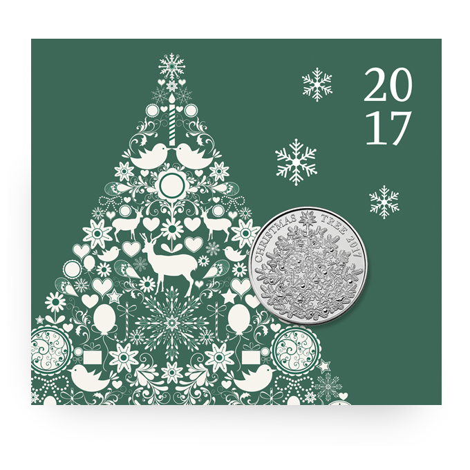 Christmas Tree 2017 UK £5 Brilliant Uncirculated Coin