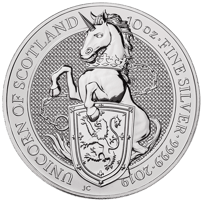 The Queen's Beasts 2019 - The Unicorn Ten Ounce Fine Silver Bullion Coin