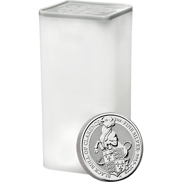 The Queen's Beasts 2018 Black Bull 2 oz Silver Ten Coin Tube