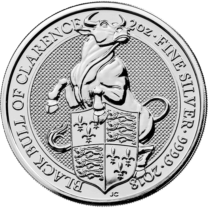 The Queen's Beasts 2018 Black Bull 2 oz Silver Coin