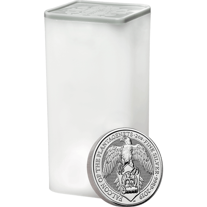 The Queen's Beasts 2019 Falcon 2 oz Silver Ten Coin Tube