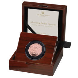 50p Coins 15 2020 project crown gold proof coin 50p in case left